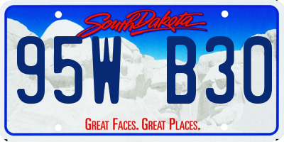 SD license plate 95WB30