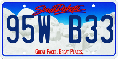 SD license plate 95WB33