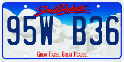 SD license plate 95WB36