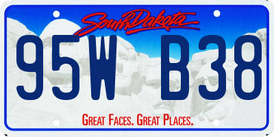 SD license plate 95WB38