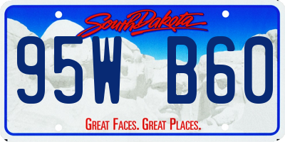 SD license plate 95WB60
