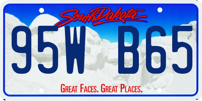 SD license plate 95WB65