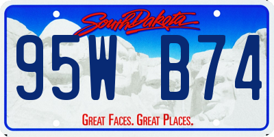 SD license plate 95WB74