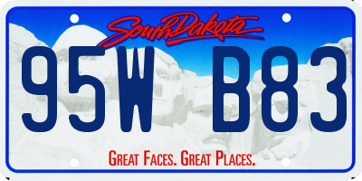 SD license plate 95WB83