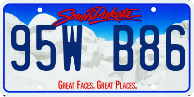 SD license plate 95WB86