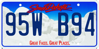 SD license plate 95WB94