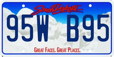 SD license plate 95WB95