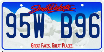 SD license plate 95WB96
