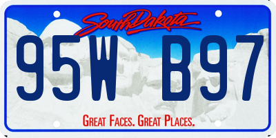 SD license plate 95WB97