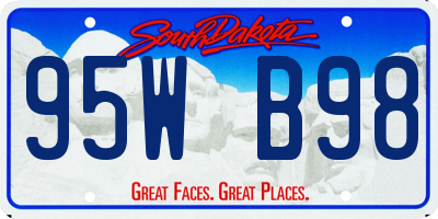 SD license plate 95WB98