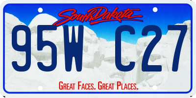 SD license plate 95WC27