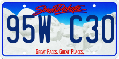 SD license plate 95WC30