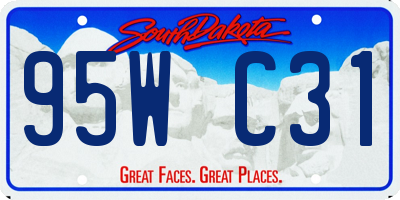 SD license plate 95WC31