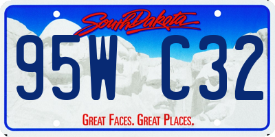 SD license plate 95WC32