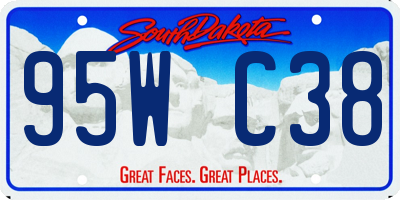 SD license plate 95WC38