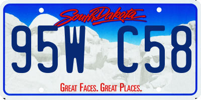 SD license plate 95WC58