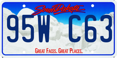 SD license plate 95WC63