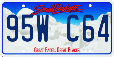 SD license plate 95WC64
