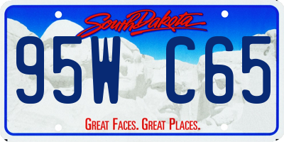 SD license plate 95WC65