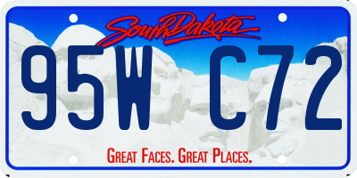 SD license plate 95WC72