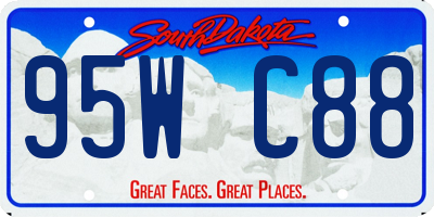 SD license plate 95WC88
