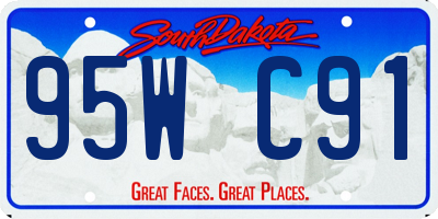SD license plate 95WC91