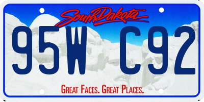 SD license plate 95WC92
