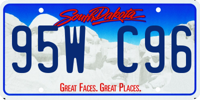 SD license plate 95WC96