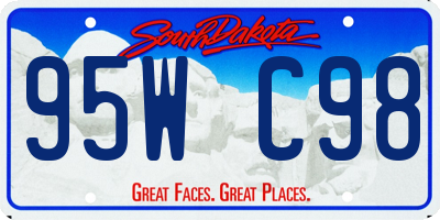 SD license plate 95WC98