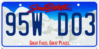SD license plate 95WD03
