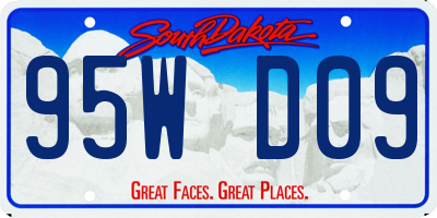SD license plate 95WD09