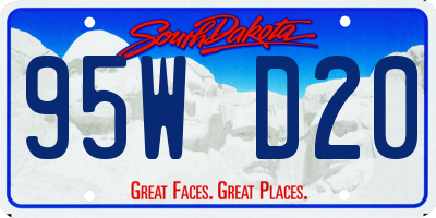 SD license plate 95WD20