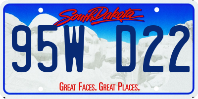 SD license plate 95WD22