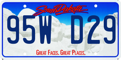 SD license plate 95WD29