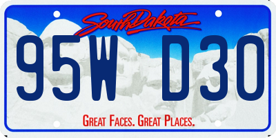 SD license plate 95WD30