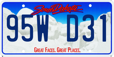 SD license plate 95WD31
