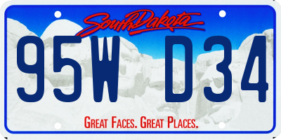 SD license plate 95WD34