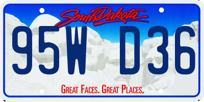 SD license plate 95WD36