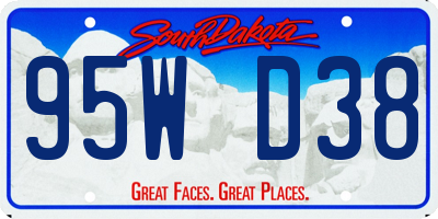 SD license plate 95WD38