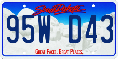 SD license plate 95WD43