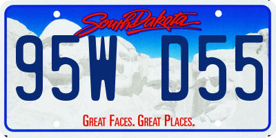 SD license plate 95WD55