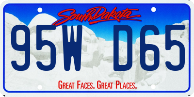 SD license plate 95WD65