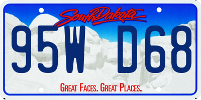 SD license plate 95WD68