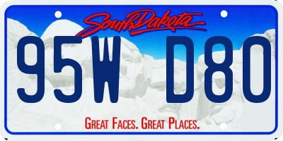 SD license plate 95WD80