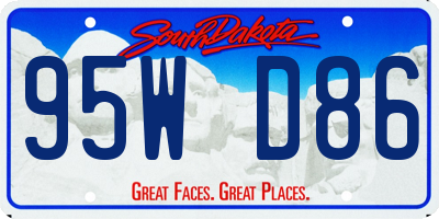 SD license plate 95WD86