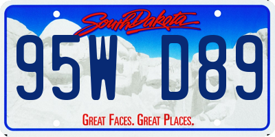 SD license plate 95WD89