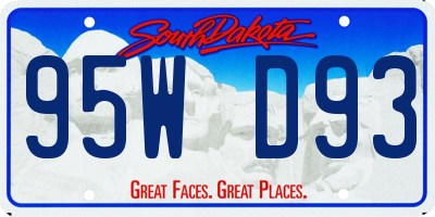 SD license plate 95WD93
