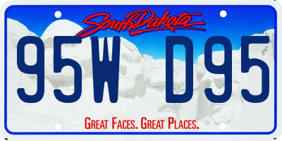 SD license plate 95WD95
