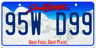 SD license plate 95WD99