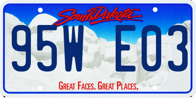 SD license plate 95WE03